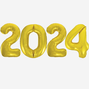 2024 GOLD Foil Balloons Inflated