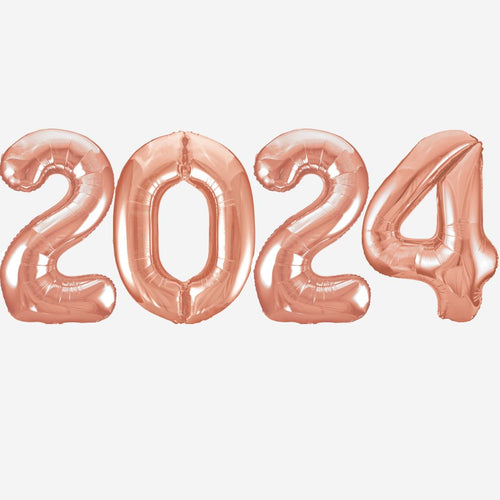 2024 ROSE GOLD Foil Balloons Inflated