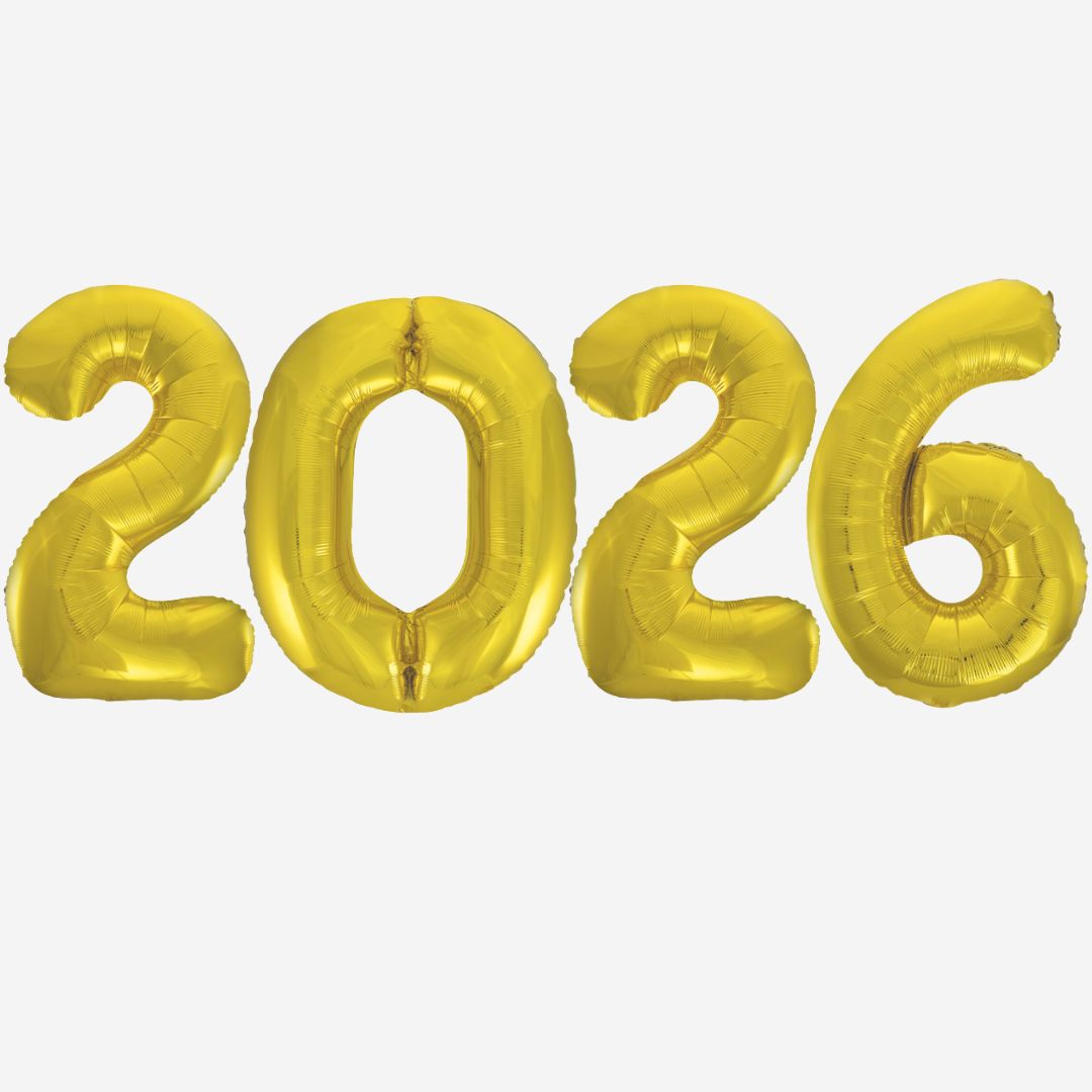 2026 GOLD Inflated Foil Balloons