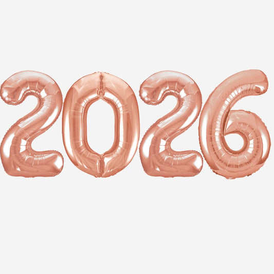 2026 ROSE GOLD Foil Balloons Inflated