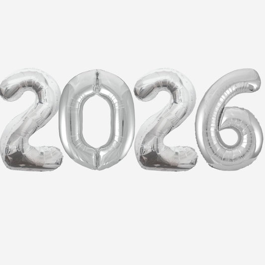2026 SILVER Foil Balloons Inflated
