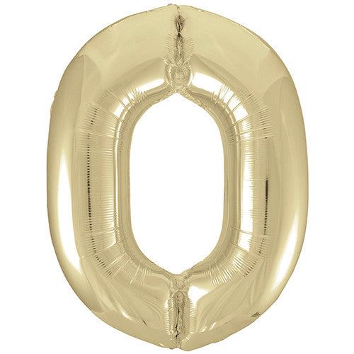 White Gold Inflated Foil Number Balloons