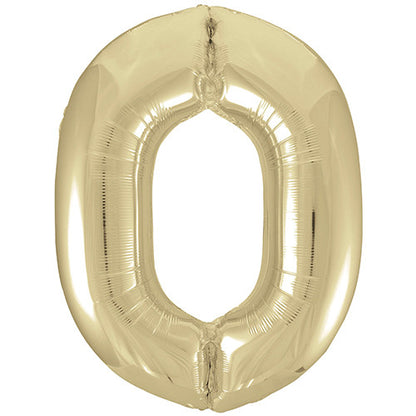 White Gold Inflated Foil Number Balloons