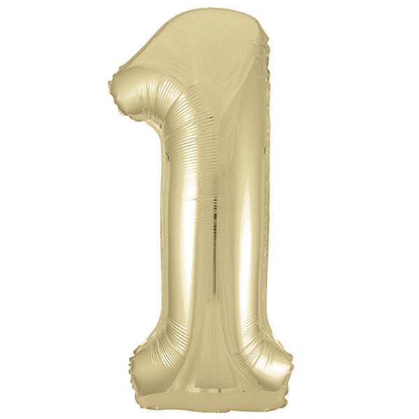 White Gold Inflated Foil Number Balloons