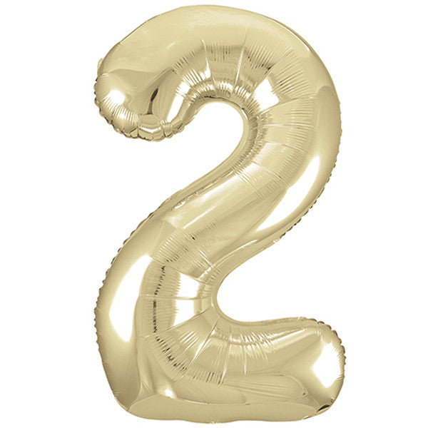 White Gold Inflated Foil Number Balloons