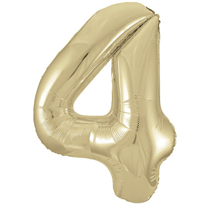 White Gold Inflated Foil Number Balloons