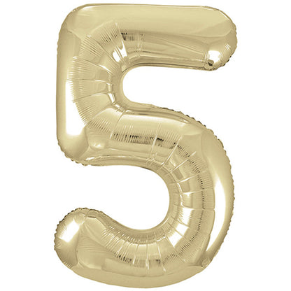 White Gold Inflated Foil Number Balloons