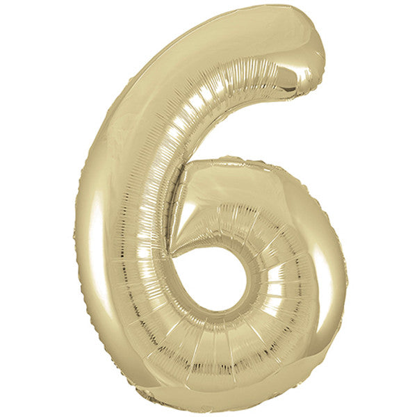 White Gold Inflated Foil Number Balloons