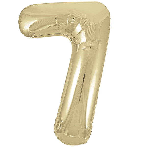 White Gold Inflated Foil Number Balloons