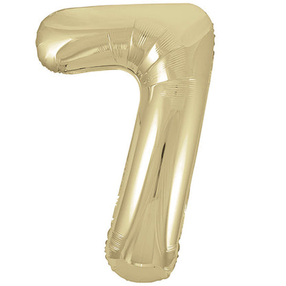 White Gold Inflated Foil Number Balloons