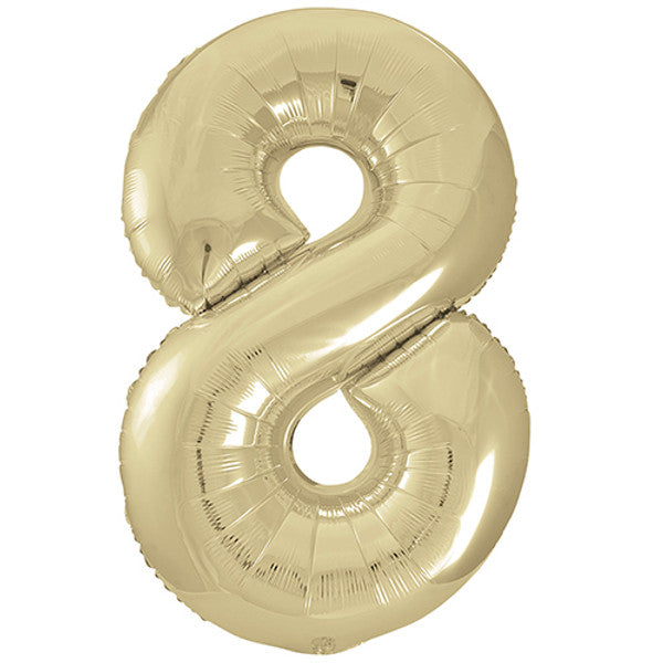 White Gold Inflated Foil Number Balloons