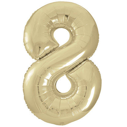 White Gold Inflated Foil Number Balloons