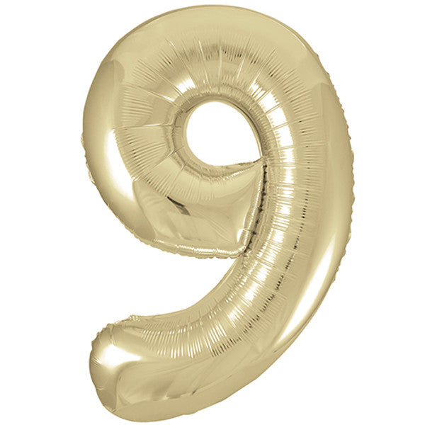 White Gold Inflated Foil Number Balloons