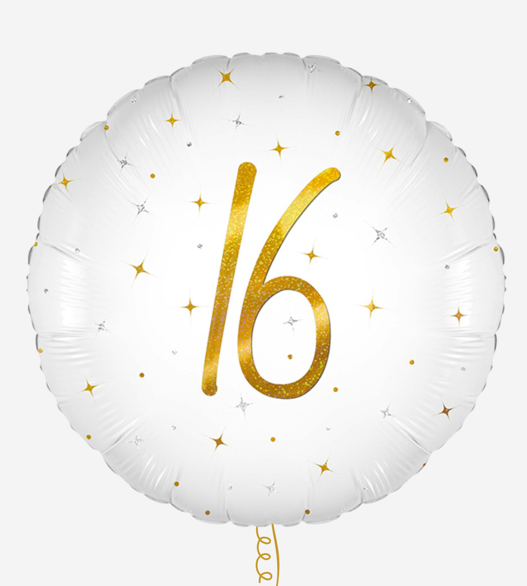 16th Birthday White Holographic Inflated Foil Balloon