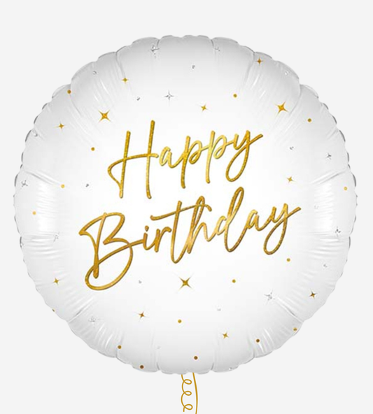 Happy Birthday White Holographic Inflated Foil Balloon