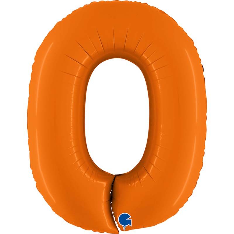 Orange Inflated Foil Number Balloons 40"