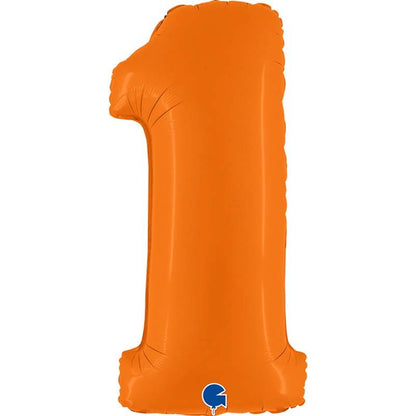 Orange Inflated Foil Number Balloons 40"