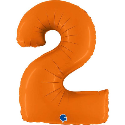 Orange Inflated Foil Number Balloons 40"