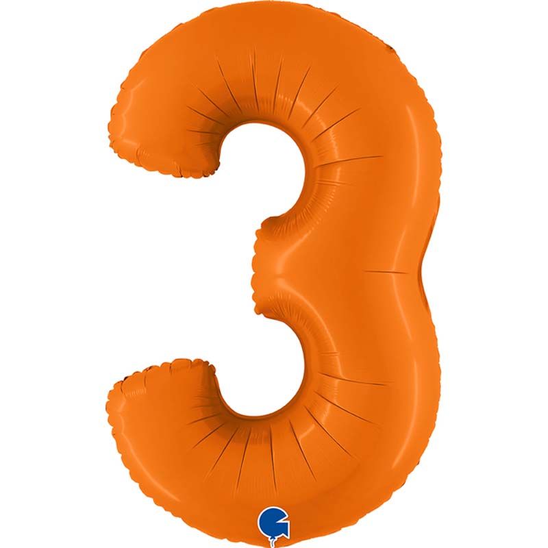Orange Inflated Foil Number Balloons 40"