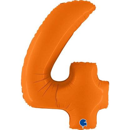 Orange Inflated Foil Number Balloons 40"