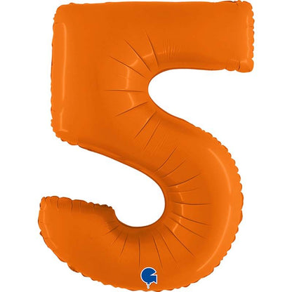 Orange Inflated Foil Number Balloons 40"