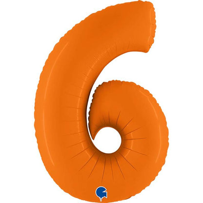 Orange Inflated Foil Number Balloons 40"