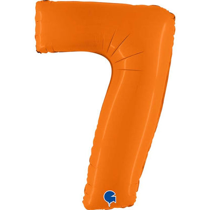 Orange Inflated Foil Number Balloons 40"
