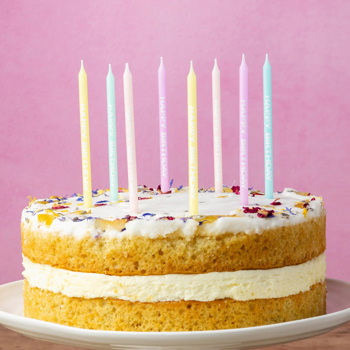 Pastel Happy Birthday Printed Candles