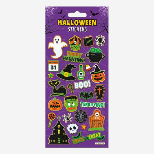 Purple Haunting Halloween Stickers