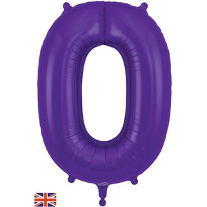Purple Inflated Foil Number Balloons 34"