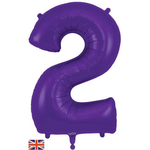 Purple Inflated Foil Number Balloons 34"