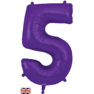 Purple Inflated Foil Number Balloons 34"