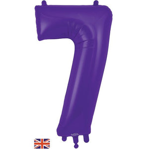 Purple Inflated Foil Number Balloons 34"