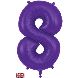 Purple Inflated Foil Number Balloons 34"