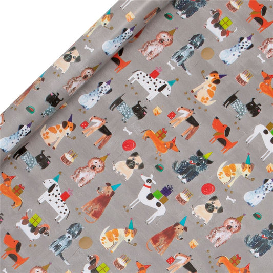 Party Dogs Wrapping Paper Roll 4m