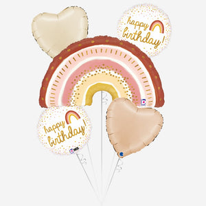 Boho Rainbow Birthday Balloon Bouquet