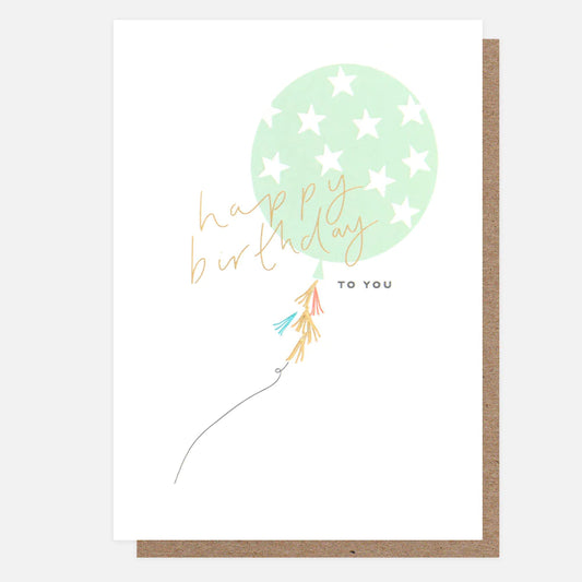 Happy Birthday To You Blue Balloon Card