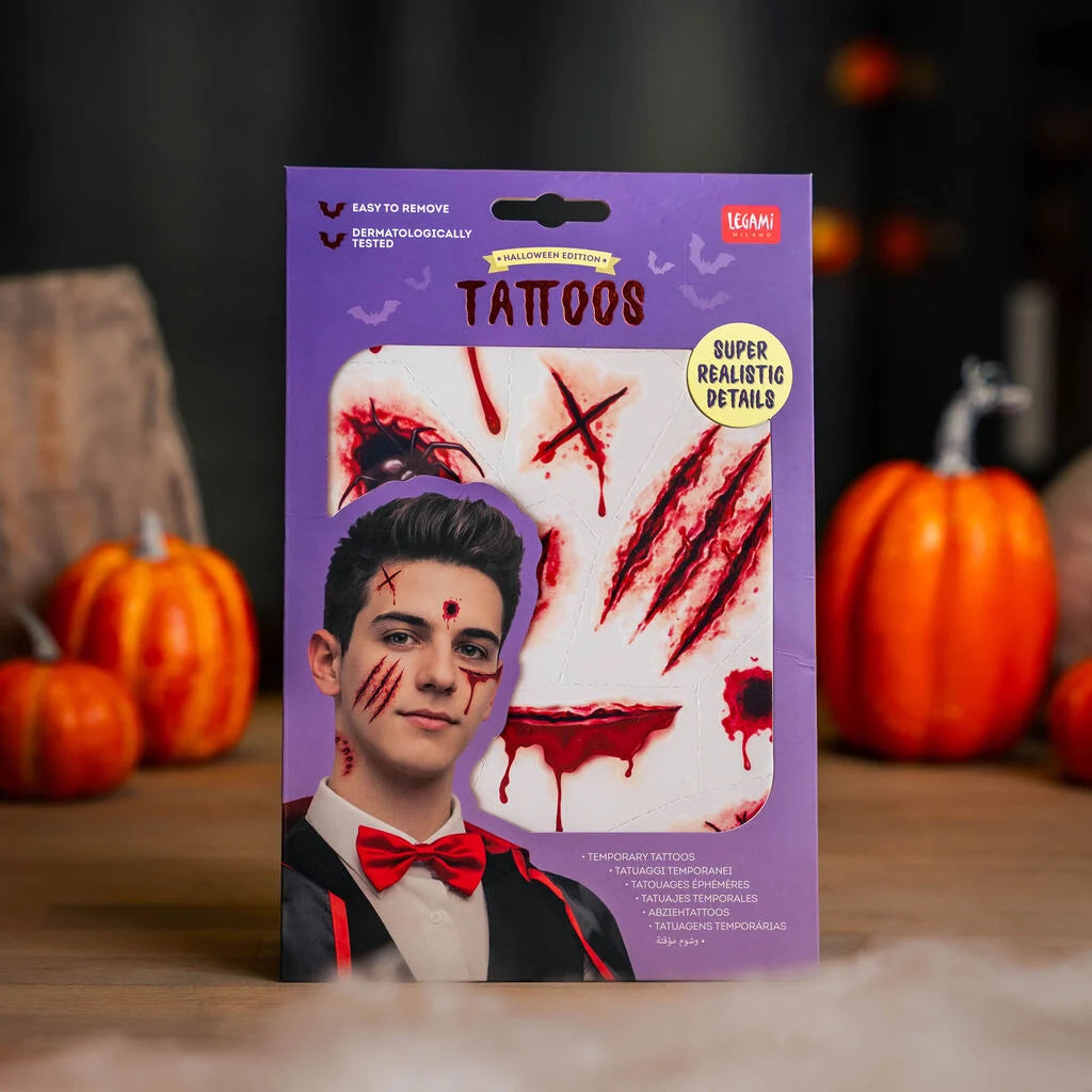 Legami Halloween Scary Temporary Face and Body Tattoos