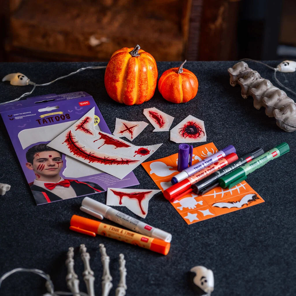 Legami Halloween Scary Temporary Face and Body Tattoos