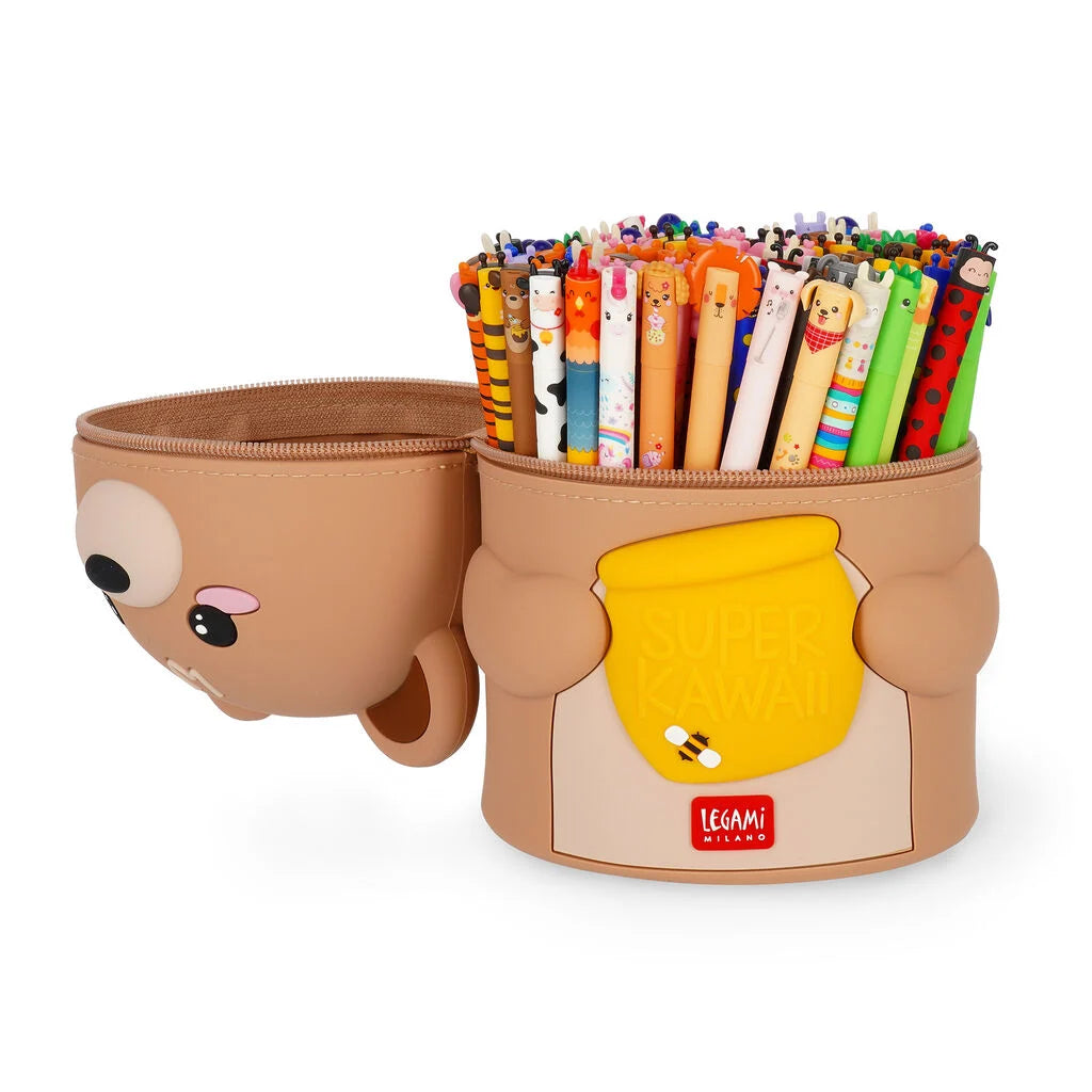 Legami Super Kawaii Teddy Bear Silicone Desktop Pen Holder
