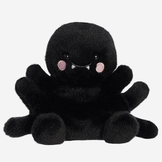 Spider Black plush toy with a cute expression on a white background