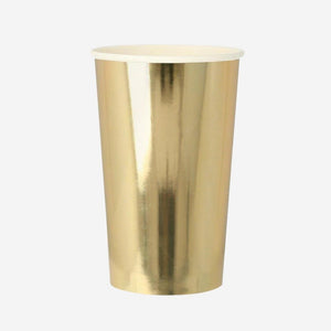 Metallic Gold Tall Paper Cups