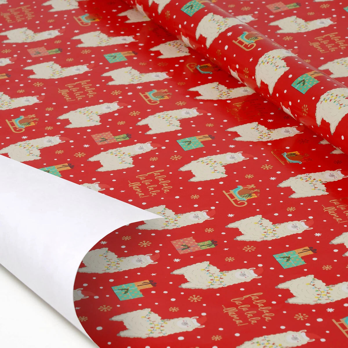Llama Christmas Wrapping Paper Roll
