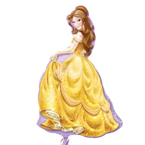 Balloon shaped like a princess in a yellow dress on a white background