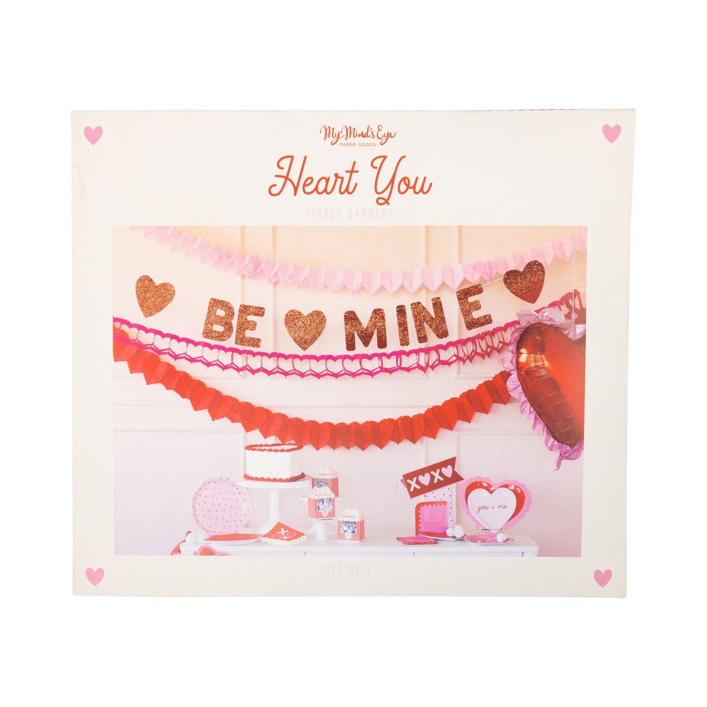 Triple Heart Tissue Garland