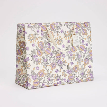 Hand Block Printed Gift Bags (Large) - Lavender