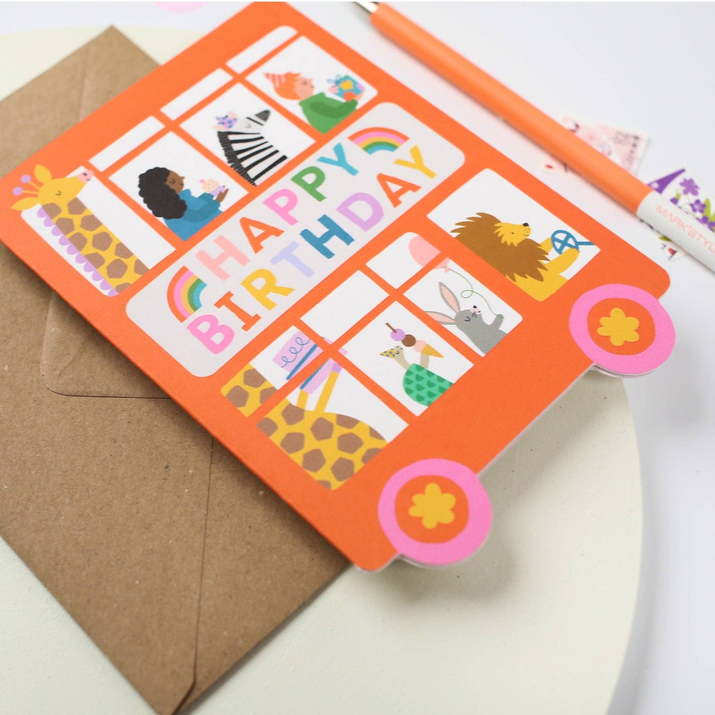 Double Decker Bus Kid's Birthday Card