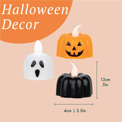Flameless LED Halloween Tealight Candle - 6 Pack