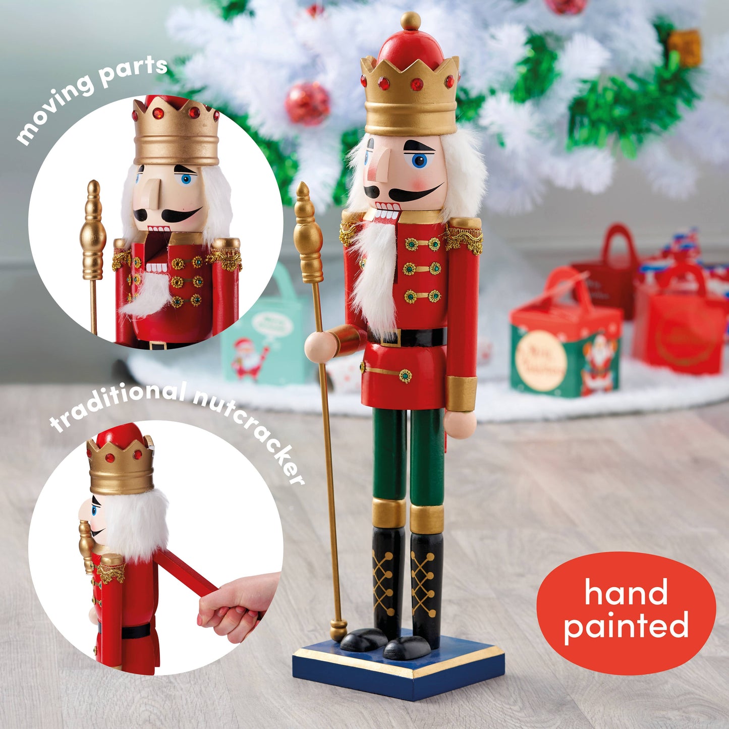 Large Traditional Christmas Wooden Nutcracker - 50cm