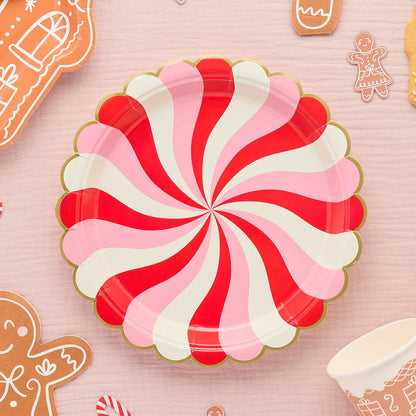 Candy Swirl Paper Plates - Pack of 8